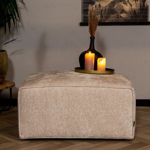 Bronx71® Hocker Memphis Wit/Beige Stof Chenille