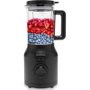 Brabantia Blender - 1200W - 1.7L - Smoothie Maker - Glas - IJscrusher - 9 Snelheden - Zwart