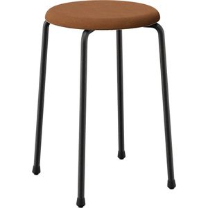 Design in Box - Stool no. 71 krukje - Frame Jet Black RAL9005 + Stoffering Member Bronze