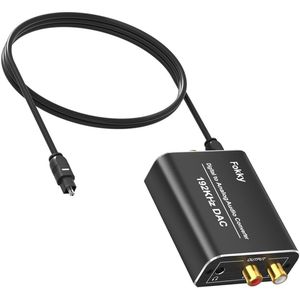 Digitale naar Analoge Audio Converter met Volumeregeling - 192 kHz Optische en Coaxiale SPDIF naar RCA Stereo