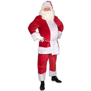 Witbaard Kostuum Kerstman Heren Polyester Rood/wit 5-delig