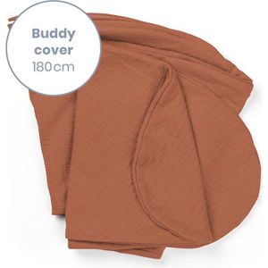 Doomoo Buddy Cover - Hoes voor Voedingskussen Buddy - Biologisch Katoen - 180 cm - Tetra jersey Terracotta