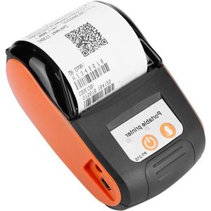Draagbare Bluetooth Thermische Labelprinter - Mini-pocket Draadloze Bonprinter (Oranje) met 1500mAh-batterij - Compatibel met Android OS en Windows - Printsnelheid 50-899 mm/s