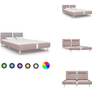 vidaXL Bedframe - Bedframes - Bed - Bedden - Bedframe met LED kunstleer cappuccino 120x200 cm