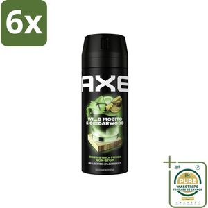 Axe Deodorant Bodyspray Green Mojito + Cedarwood 150 ml - Voordeelverpakking - 6 stuks - Axe - Green Mojito