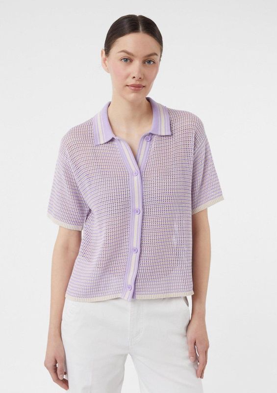 comma - Strickjacke - Vest - Luchtig - Katoen - Streeppatroon