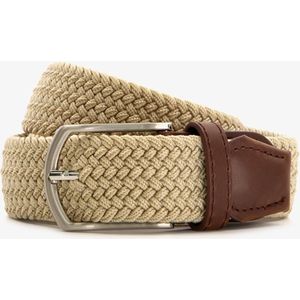 Gewoven heren riem beige bruin - Maat 105