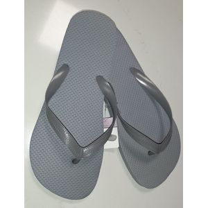 Evora teenslippers grijs - 1 paar grijze slippers - maat 42/43 - flip flops - PE slipper - Large