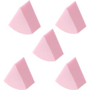 3 Hoekige Make-Up Sponsjes - Schmink Sponsjes - Voor Poeder En Vloeibare Make Up - Lichtroze - 4x4x2cm - 5 stuks