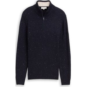 Tom Tailor - STRUCTURED MIX KNIT TROYER - Heren Trui - Blauw - Regular Fit