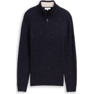 Tom Tailor - STRUCTURED MIX KNIT TROYER - Heren Trui - Blauw - Regular Fit