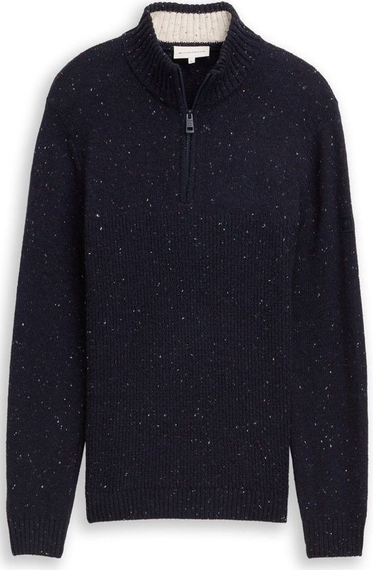 Tom Tailor - STRUCTURED MIX KNIT TROYER - Heren Trui - Blauw - Regular Fit
