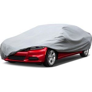 4-laags ademende volledige garage autohoes, lichtgewicht volledige garage autohoes, bijzonder geschikt voor gebruik binnenshuis (470x160x127cm, lichtgrijs)