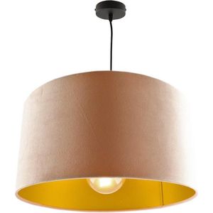 Olucia Urvin - Moderne Hanglamp - Stof - Goud;Roze - Rond - 40 cm