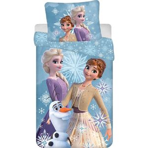 Disney Frozen Dekbedovertrek, Sneeuwvlokje - Eenpersoons - 140 x 200 + 70 x90 cm - Katoen
