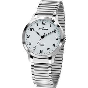 ATRIUM - Moederdag Cadeautje - Horloge Dames - Zilver - Analoog - 5 bar Waterdicht - Flexibele maat door Edelstalen Rekband - Edelstalen horlogekast - Duidelijk - Mineraalglas - Quartz Uurwerk - A13-50