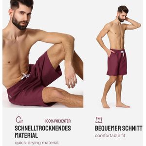 Heren Sneldrogende Zwembroek met Mesh Binnenbroekje en Zakken