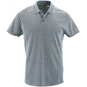 SOLS Heren Paname Heather Pique Polo Shirt (Heather Light Jeans)