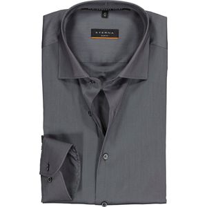 ETERNA slim fit performance overhemd - superstretch lyocell - grijs - Strijkvriendelijk - Boordmaat: 38