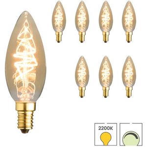 E14 LED lamp - 8-pack - Kaarslamp - 4.4W - Dimbaar - 2200K extra warm