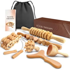 Lexium Maderotherapie set - Madero - Massage roller - Houttherapie - Anti-cellulitis - Maderotherapie set massage - Massage hout