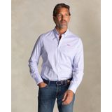 NZA - Blauw katoenen stretch overhemd