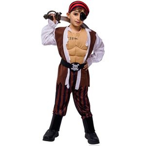 Piraat kostuum - Verkleedkleren - Carnavalskleding - Carnaval kostuum - Gespierd - Jongens – 10 tot 12 jaar
