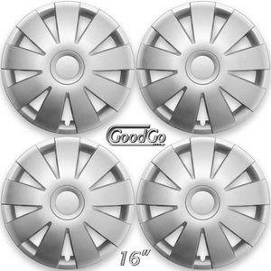 Wieldoppen set NINJA-S 16 inch in zilver. Set a 4 stuks (CONTROLEER UW BANDENMAAT en lees a.u.b. de onderstaande, uitgebreide tekst!)