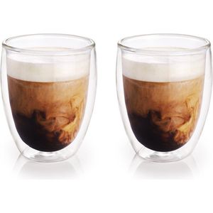 8x Dubbelwandige koffiekopjes/theeglazen 300 ml - Koken en tafelen - Barista - Koffiekoppen/koffiemokken - Dubbelwandige glazen