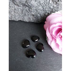 Zaksteen hart 18 x 15 mm Toermalijn zwart