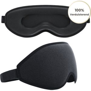 LAANAR® Premium Slaapmasker 100% Verduisterend met 3D Traagschuim - Slaapmasker voor Mannen en Vrouwen - Ergonomisch en Verstelbaar - Premium Materialen - Zwart