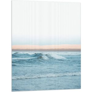 Vlag - Licht Blauwe Zee met Kleine Golven - 75x100 cm Foto op Polyester Vlag
