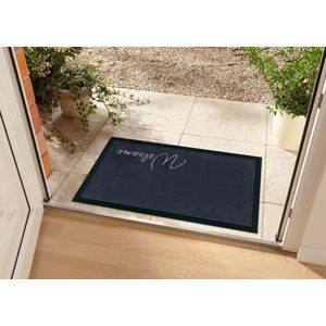 Design deurmat Welcome wasbaar 30°C - antraciet 45x75 cm