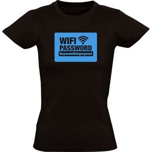 Wifi password Dames T-shirt - wifi - sarcasme - internet - frutiger aero - gezellig - humor - grappig