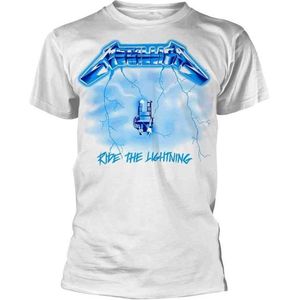 Metallica Heren Tshirt -M- Ride The Lightning Wit