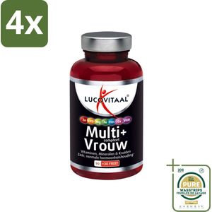 Lucovitaal - Vitaminen - Multi + Compleet Vrouw - 120 Tabletten - Voordeelverpakking - 4 stuks - Hormoonbalans - Energieboost