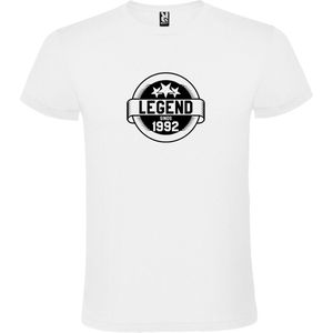 Wit T-Shirt met “Legend sinds 1992 “ Afbeelding Zwart Size XXXL