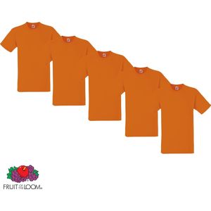 Fruit of the Loom - 5 stuks Valueweight T-shirts Ronde Hals - Oranje - 3XL