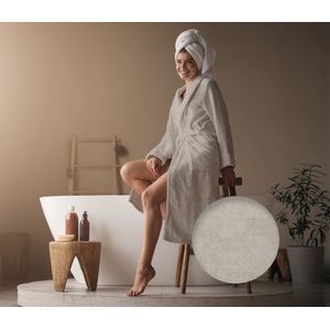 Heckett Lane Badjas Katoen Premium - Taupe - Maat L - Badjas 100% Katoen - Badjas Dames - Badjas Heren