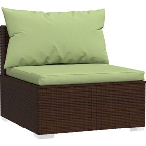 VidaXL 9-delige Loungeset met Kussens - Poly Rattan Bruin