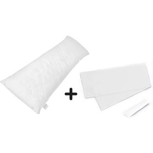 Meisterhome • Set van voedingskussen 145 x 40 & (2x) hoes • Wit • Zwangerschapskussen Voedingskussen Lichaamskussen Body Pillow