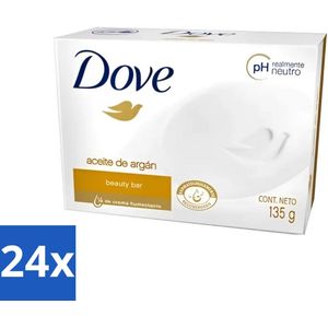 24 x Dove - Zeep - Arganolie - Verzorgend en hydraterend - 135 g - Dove Zeep - Arganolie Zeep - Verzorgend Zeep - Hydraterende Zeep - Zachte Zeep