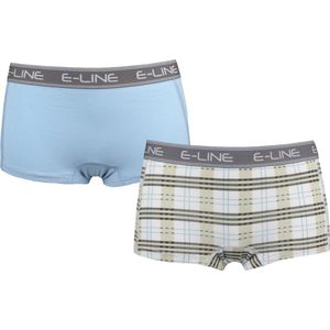 2-pack E-Line dames boxershort Blauw/Ruit - maat S