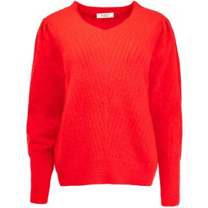 NED Trui Belins Ls Rmj Furry Knit 25w1 U172 02 12 Red Dames Maat - S
