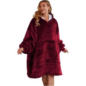 Cuddle Hoodie - Plaid met mouwen - Fleece Deken - Hoodie deken - Hoodie - Rood