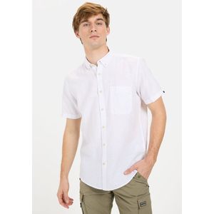 Overhemd - Effen - Linnen - Regular Fit - Kwartmouw - Button-down Kraag
