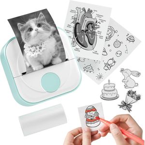 Draagbare Mini Stickerprinter - Inktloze Bluetooth Printer voor Foto's en Bonnen