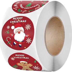Kerst Sluitsticker Rood Wit Groen  – Merry Christmas | Sneeuwpop – Kerstboom – Kerstman | Christmas – Kerstkaart – Kerstpakket | Bedankje - Envelop - Sluitzegel| Chique | Envelop stickers | Cadeau - Gift - Cadeauzakje - Traktatie | Chique inpakken