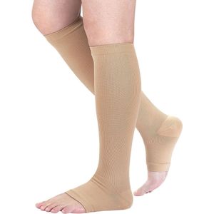 Sport Sokken I Joga Sokken I Pilates Sokken I Compressie Kousen I Compressie Kousen I Steunkousen I Vliegtuigsokken I Zwart I maat S/M (35-41) I Beige