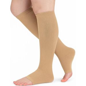 Sport Sokken I Joga Sokken I Pilates Sokken I Compressie Kousen I Compressie Sokken I Steunkousen I Vliegtuigsokken I S/M (35-41) I Beige